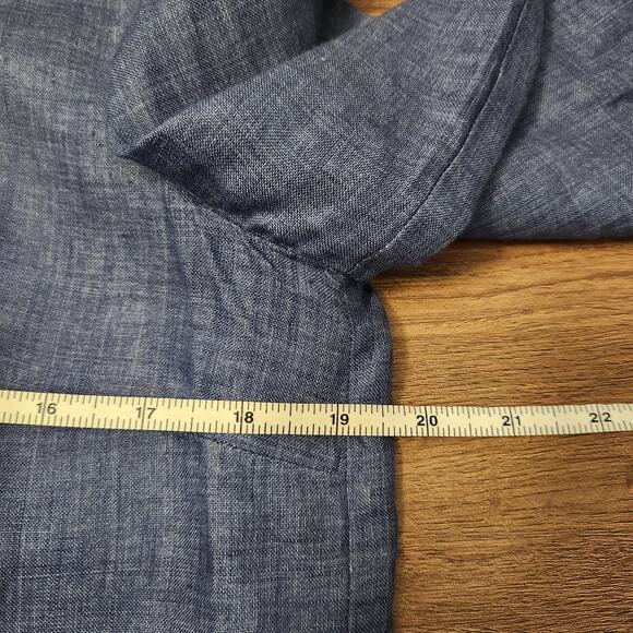 Lafayette 148 New York Linen Tunic Top S Padded Shoulders Quiet Luxury Classic - Picture 7 of 8